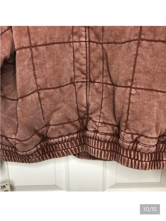 Free People Oversized Quilted Dolman Jacket Cherry Cola great size XS - Picture 8 of 12